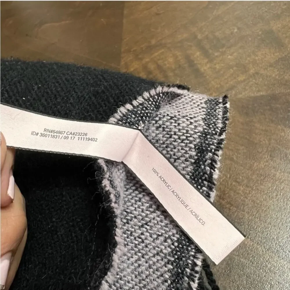 Victoria's Secret Blanket Black Heart Fringe